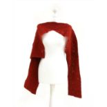 A Comme des Garcons red knitted stole,
