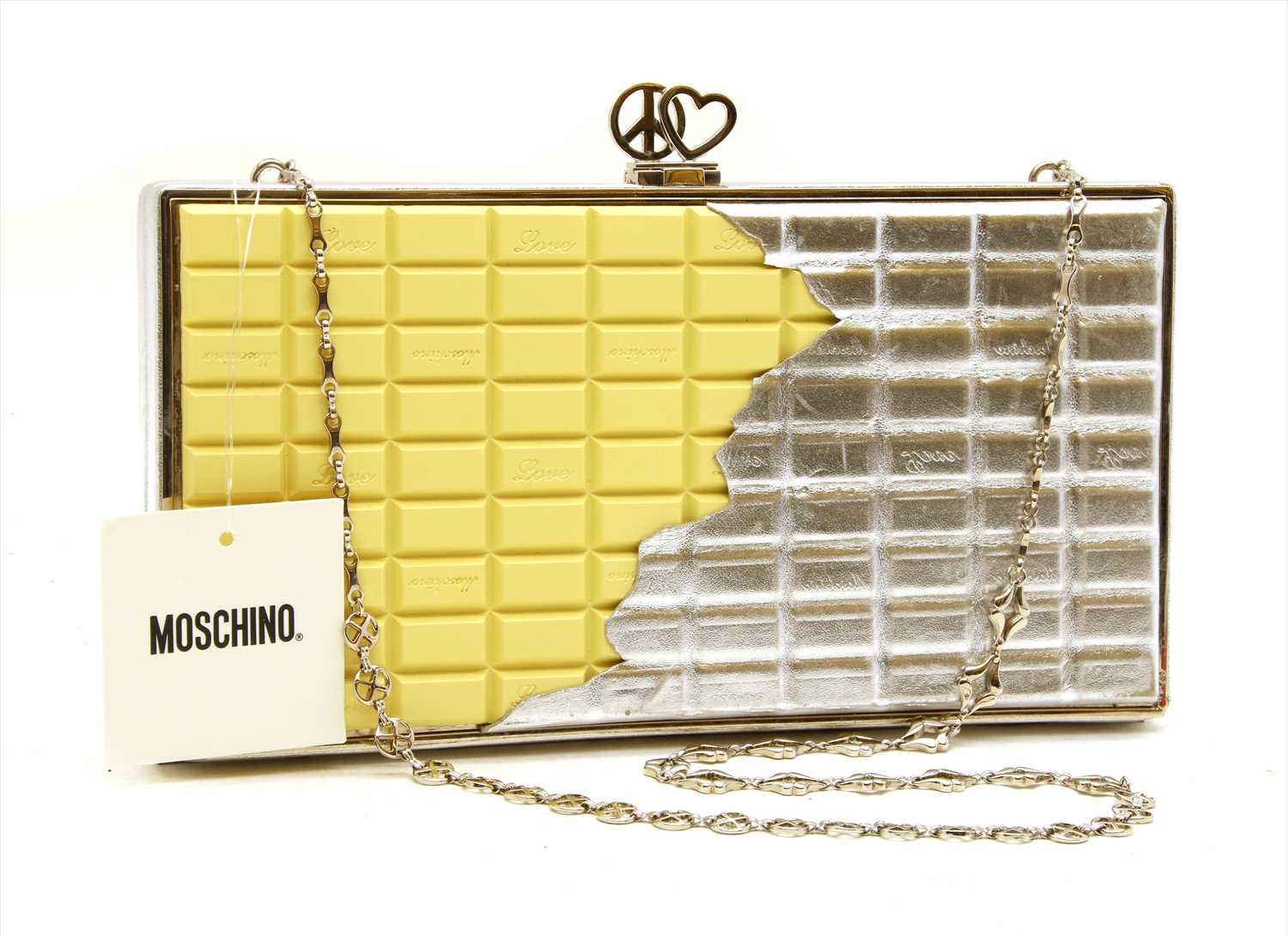 A Moschino 'white chocolate' clutch bag,