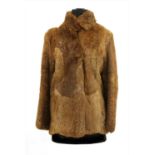 A brown rabbit fur jacket