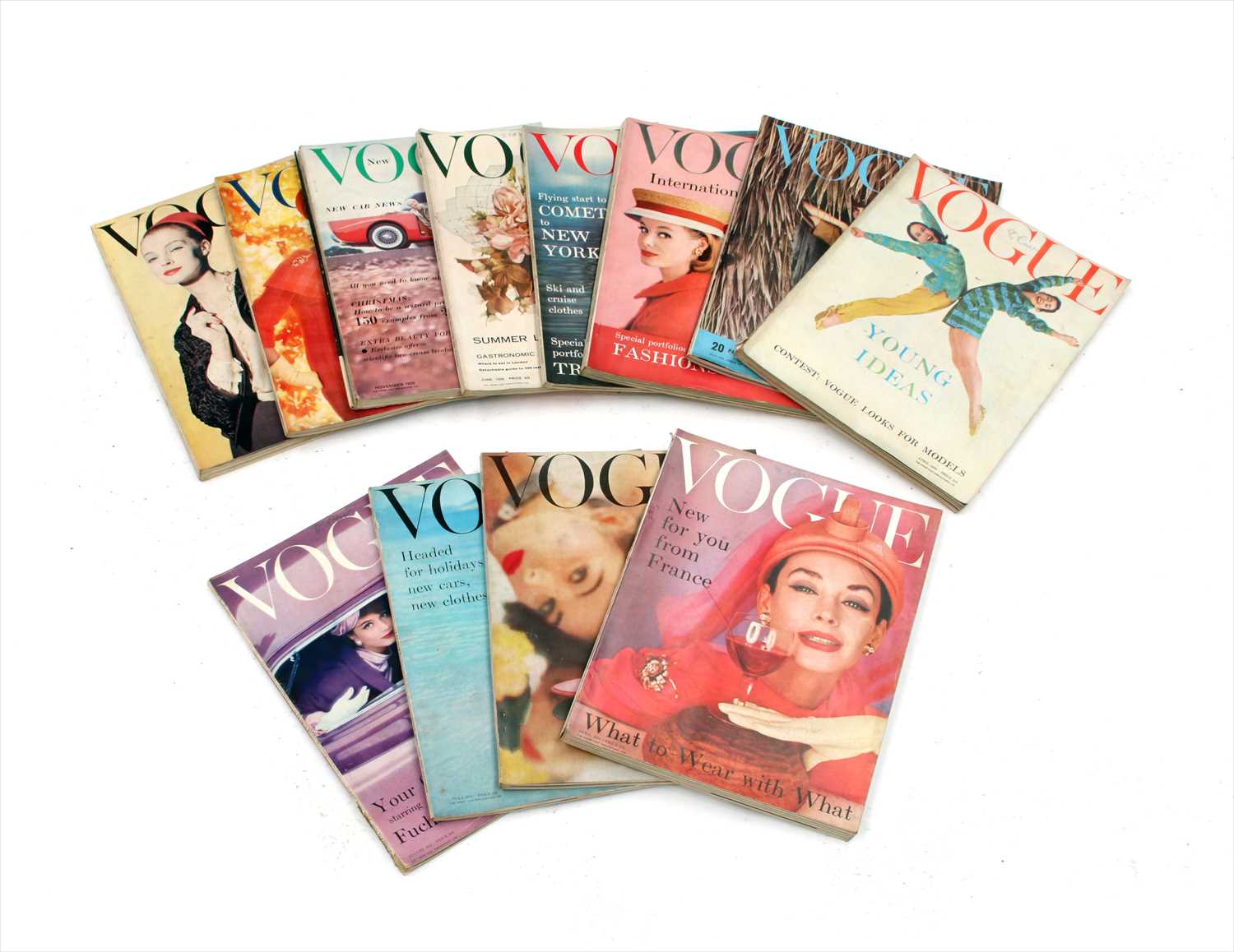 A collection of Vogue magazines, 1957-1959