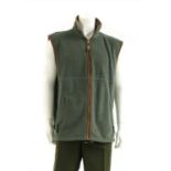 A Schoffel gentleman's green sporting waistcoat, a pair of Harkila hunting trousers