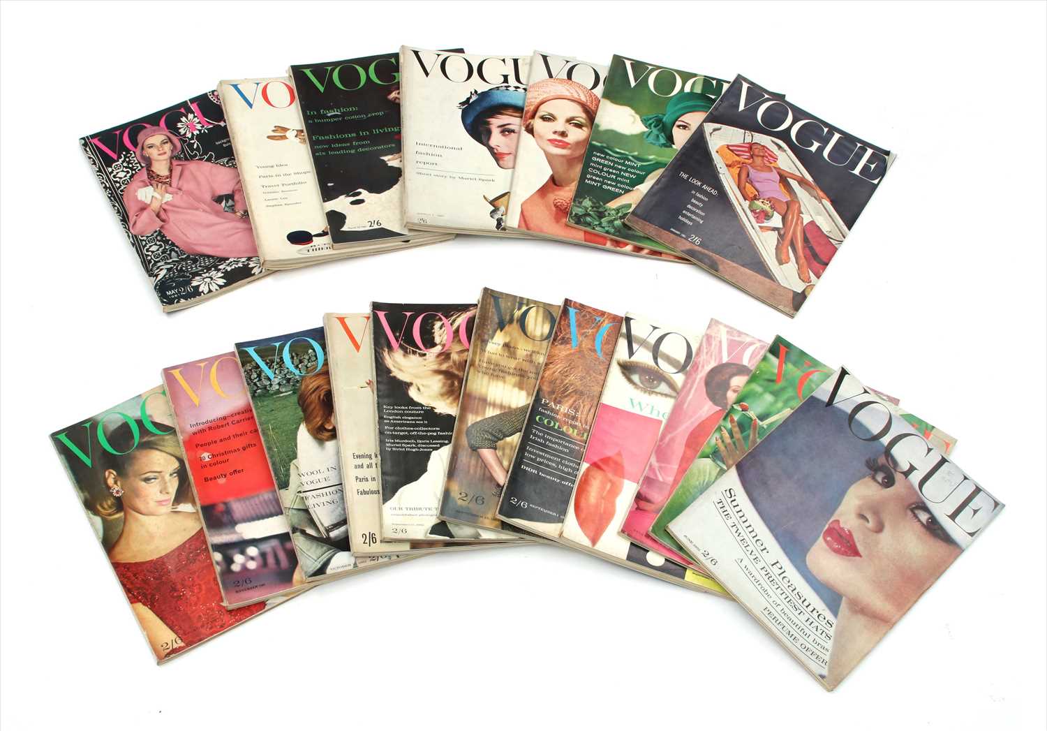 A collection of Vogue magazines