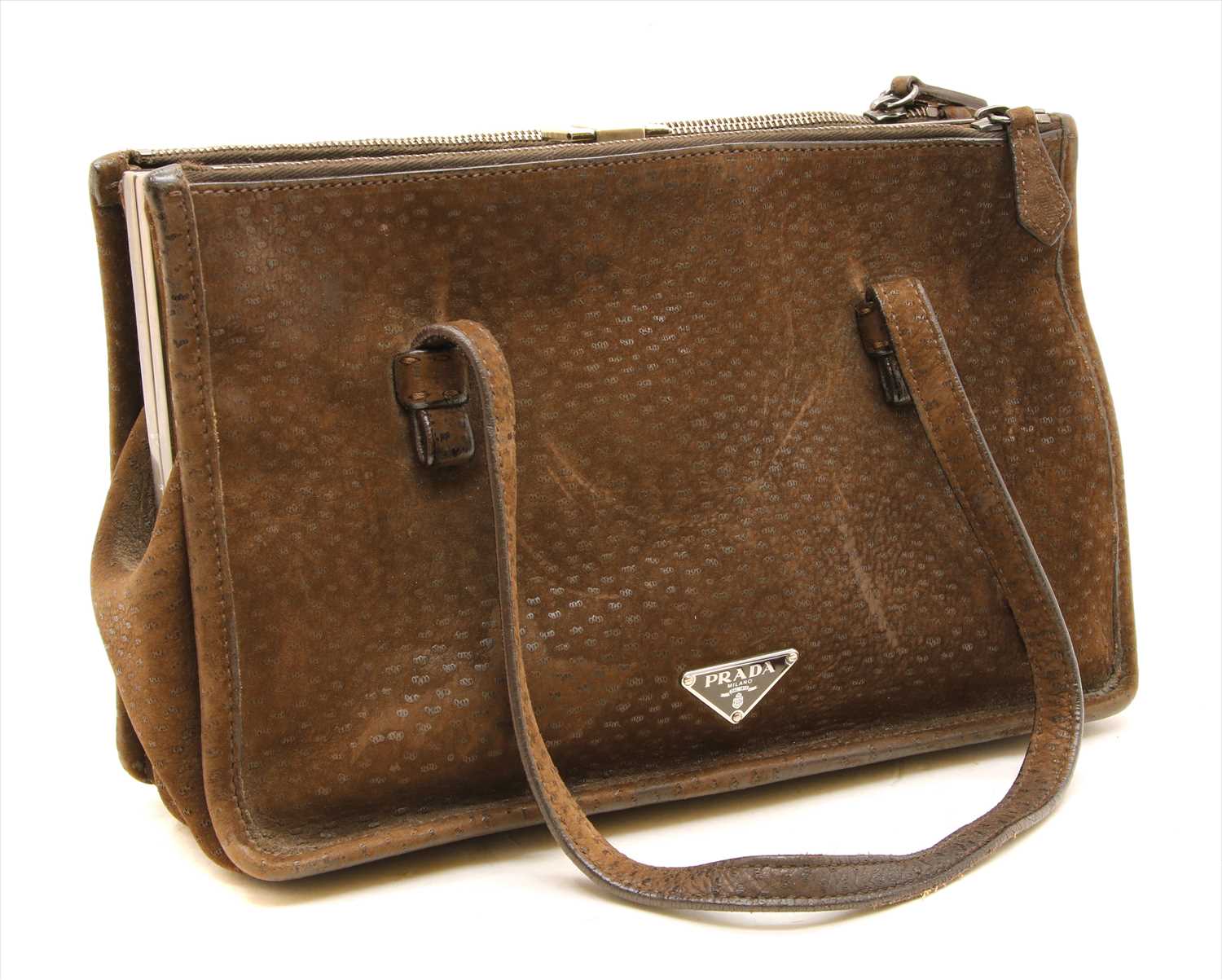 A Prada semitracolla brown suede bag