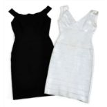 Two Herve Leger bandage dresses