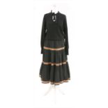 An Yves Saint Laurent black Rive Gauche tiered skirt,