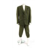 An Islay Woollen Mill gentleman's green single breasted two piece trouser suit