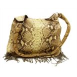 A Ziglaini python skin hobo shoulder bag