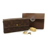 Louis Vuitton Sarah wallet and boxed padlock with key