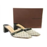 A pair of Louis Vuitton monogrammed fabric mules,