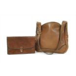 A Vintage Gucci brown leather shoulder bag,