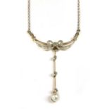 A Belle Époque gold and platinum, diamond and pearl swag necklace,