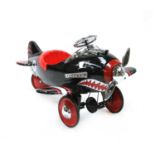 A child's tinplate 'Airflow' pedal toy aeroplane,