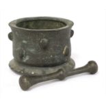 A Persian bronze mortar,