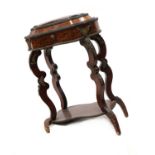A late 19th century French kingwood and parquetry inlaid sewing table
