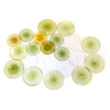 Twenty-two glass mouth blown glass roundels,