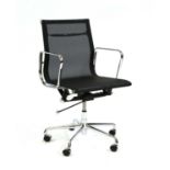 A mesh and chrome framed office chair by Vitra