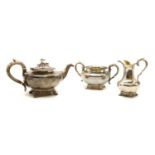 A composite 19th century silver tea service