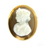 A French gold hardstone cameo brooch/pendant,