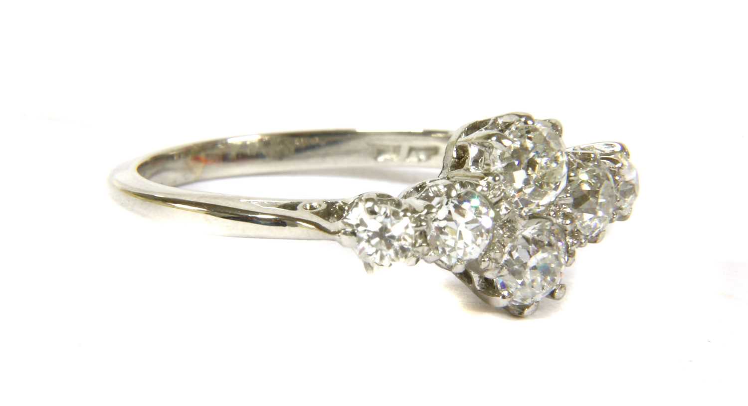 A platinum diamond quatrefoil cluster ring, - Image 2 of 3