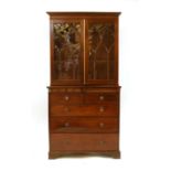 A mahogany secretaire bookcase,