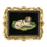 A Victorian gold rectangular micromosaic brooch,