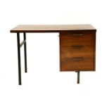 A teak single pedestal desk