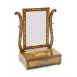 A 19th Century Dutch walnut and marquetry dressing mirror