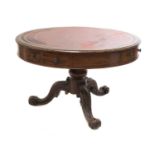 A 19th century mahogany drum table