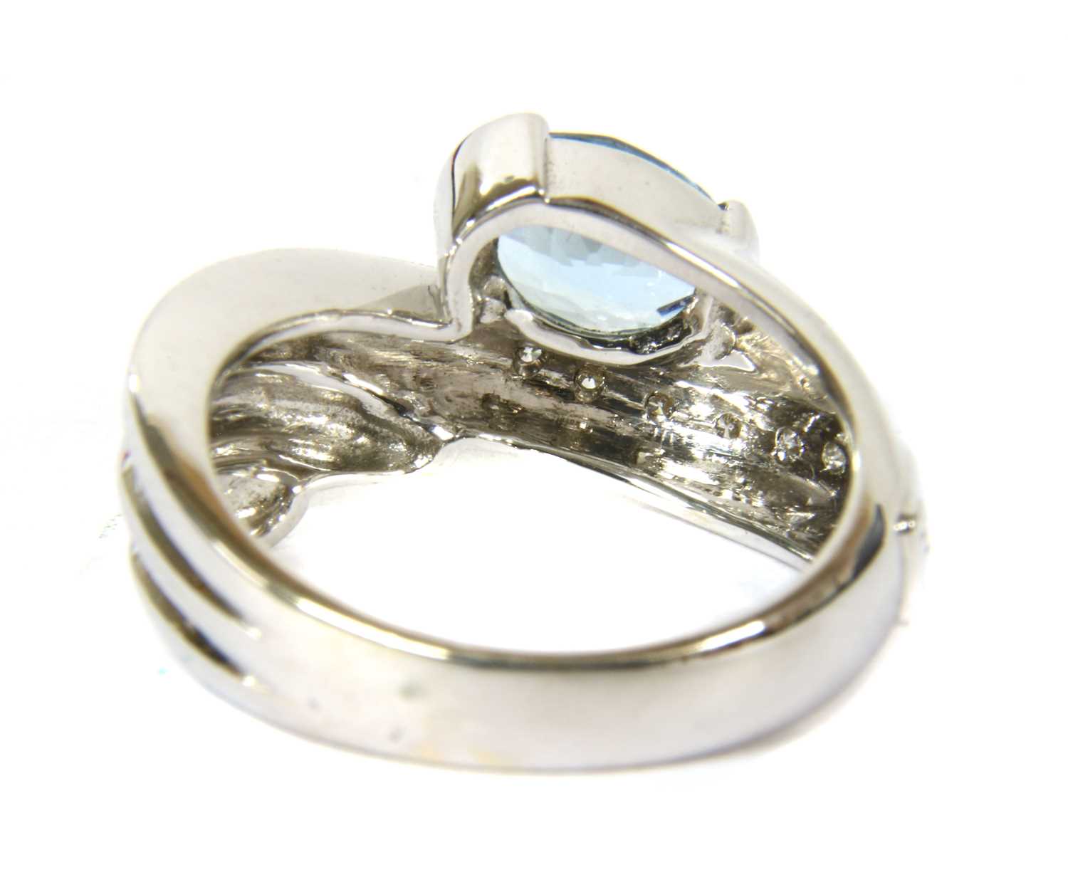 An Italian white gold aquamarine and diamond ring, - Image 2 of 3