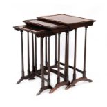 An Edwardian mahogany and satinwood crossbanded quartetto nest of tables,