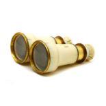 A pair of 19th Century brass and ivory binoculars