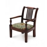 A George III style mahogany and line inlaid child's chair,
