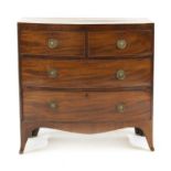 A Regency mahogany bow front chest,