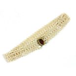 A gold cultured freshwater pearl lattice choker,