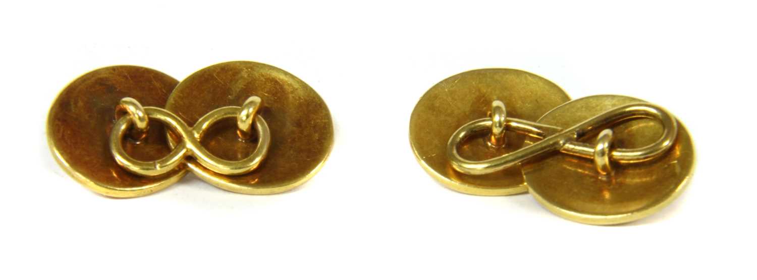 A pair of gold coral cufflinks, - Image 2 of 2