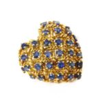 A Tiffany & Co. gold sapphire heart brooch/pendant,