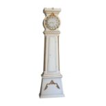 A Danish white painted and gold highlighted longcase clock,