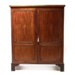 A George III mahogany panelled wardrobe