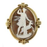A Victorian gold shell cameo brooch,