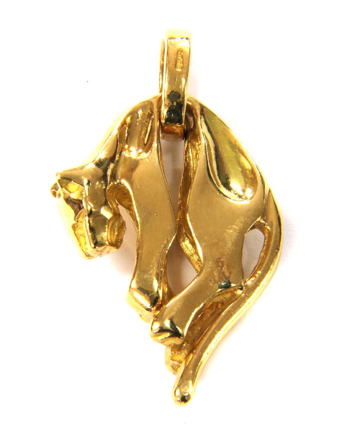 A gold diamond panther pendant, - Image 2 of 2