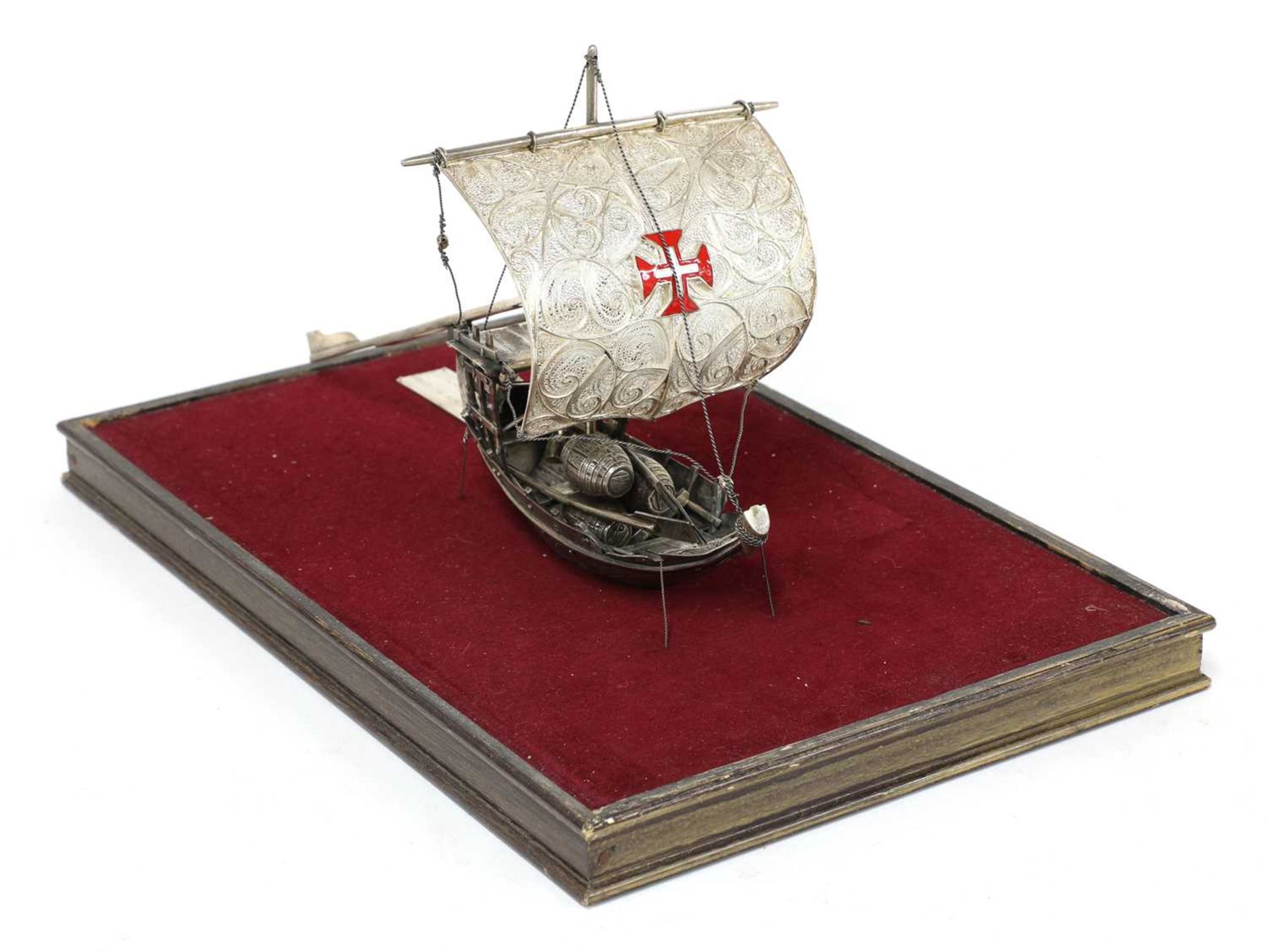 Two Portuguese white metal ship models, - Image 5 of 6