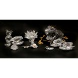 A quantity of Swarovski crystal ornaments,
