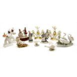 A collection of ceramic figures