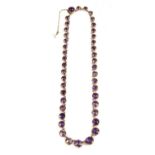 A Victorian gold amethyst graduated rivière necklace, c.1880,