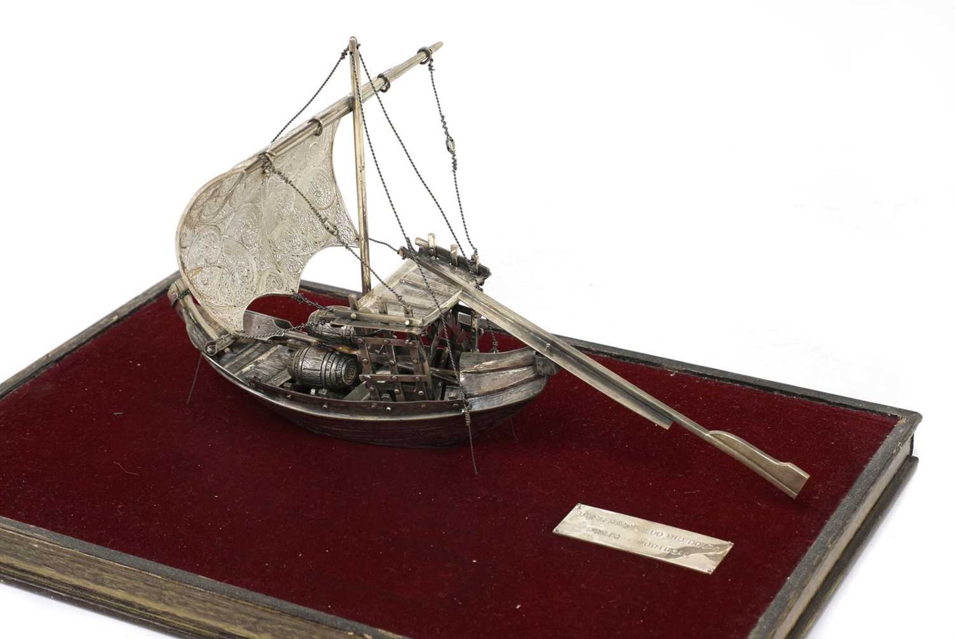 Two Portuguese white metal ship models, - Image 4 of 6