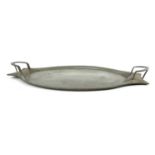 A Hutton and Sons pewter oval tray,