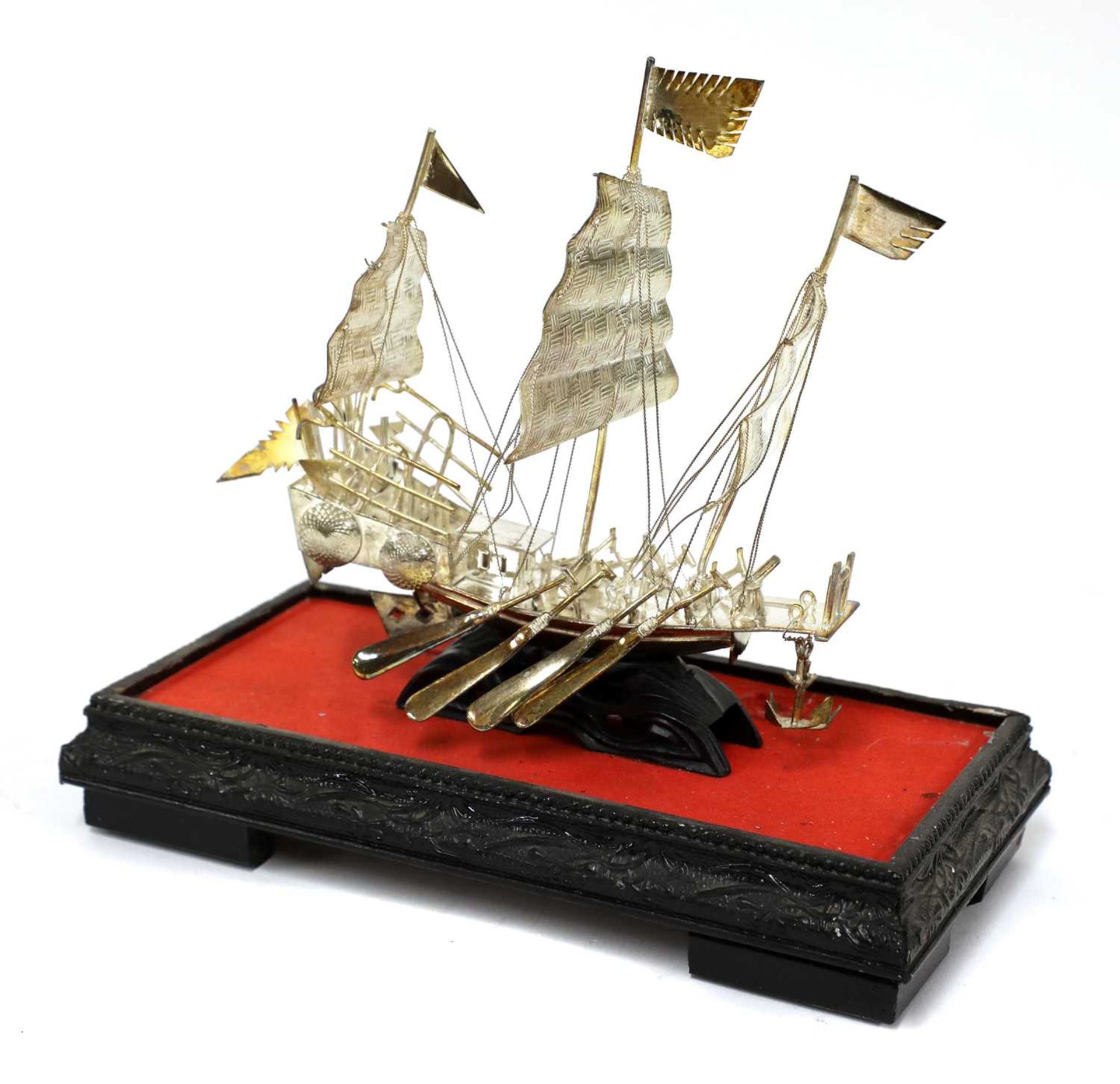 Two Portuguese white metal ship models, - Image 6 of 6