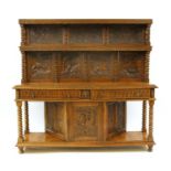 An oak parquetry buffet,