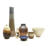 A collection of mixed studio ceramics and glassware