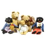 A collection of plush teddy bears,